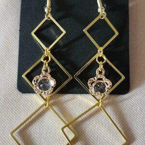Flower Power Gold Diamond Dangle Earrings